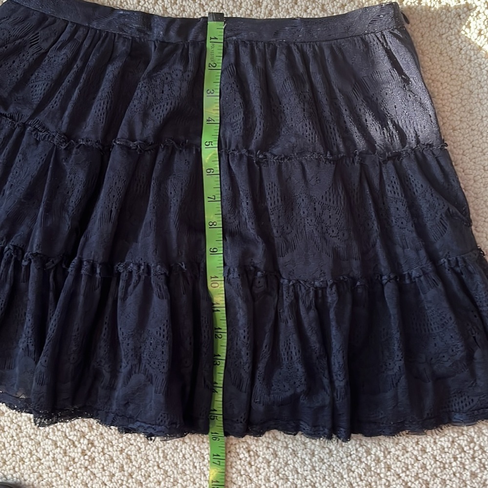 Downeast Skirt  layered  lace covered lined dark blue Navy blue   Size Small